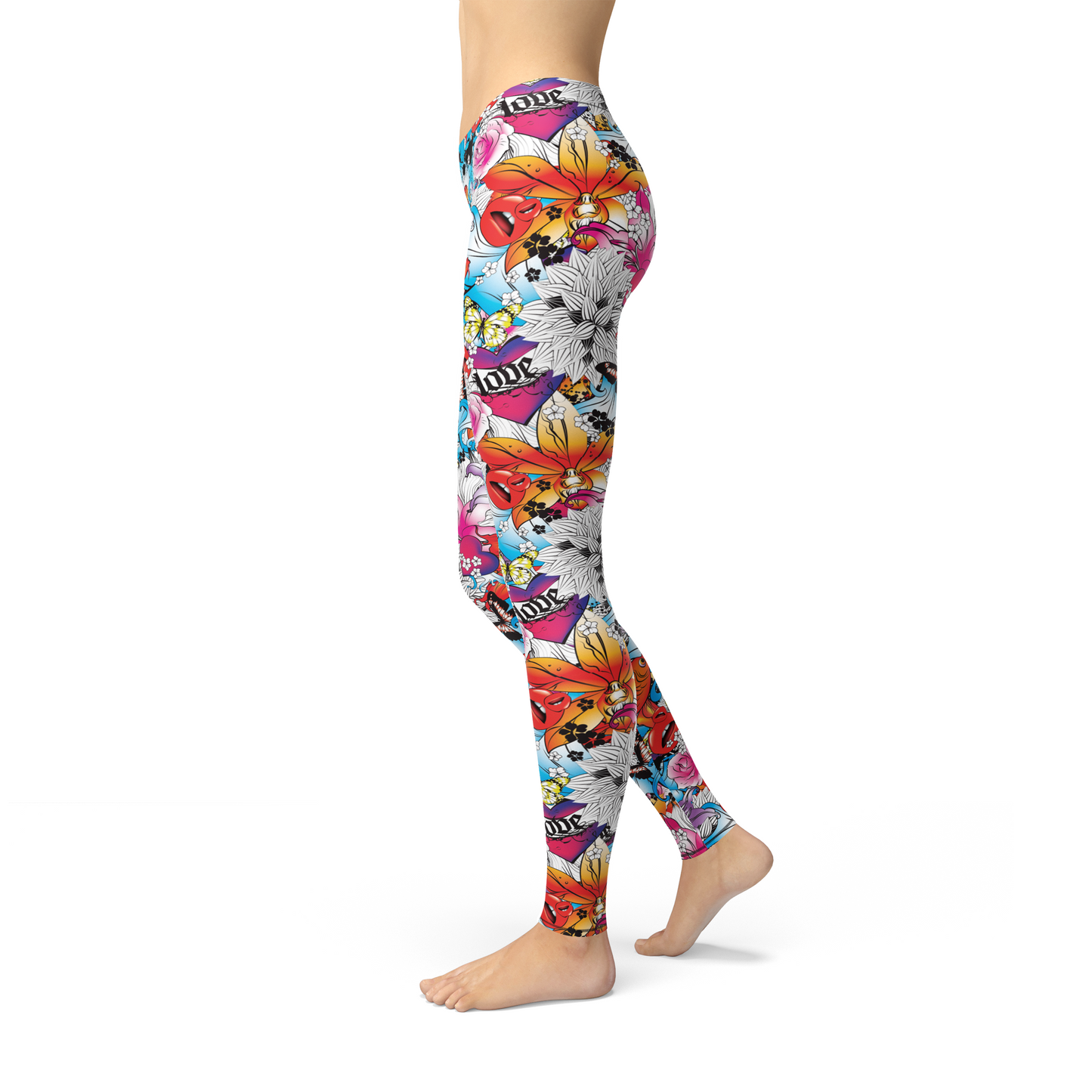 Avery Tattoo Fish and Flowers Leggings