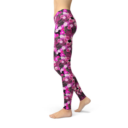 Avery Pink Magenta Flowers Leggings